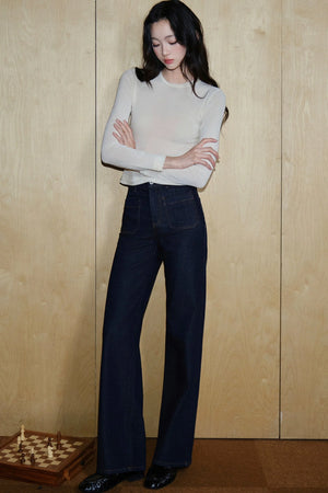 High-Waisted Cotton Pants