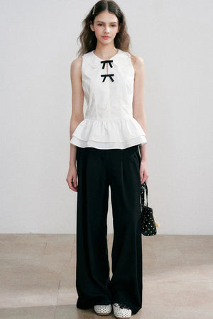 High-Waisted Floor-Length Pants