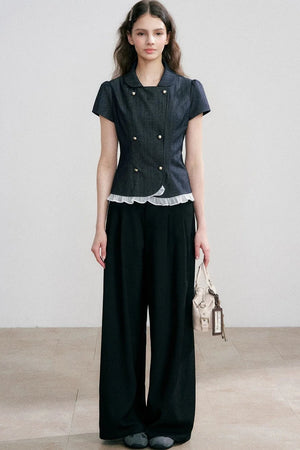 High-Waisted Floor-Length Pants