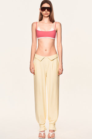 High-Waisted Fold-Over Waist Knit Pants