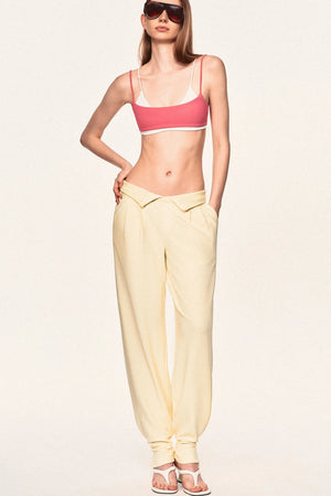 High-Waisted Fold-Over Waist Knit Pants