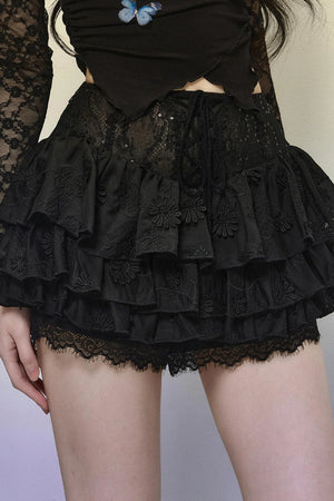 High-Waisted Jacquard Short Skirt