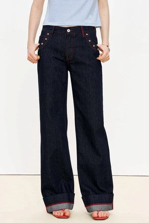 High-Waisted Loose Jeans