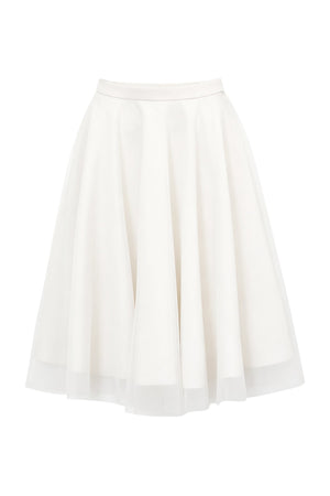 High-Waisted Puffy A-Line Mesh Skirt