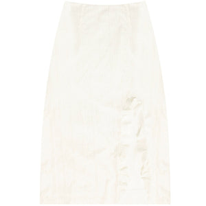 High-Waisted Ruffle Lace Midi Skirt