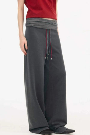 High-Waisted Slim Casual Pants