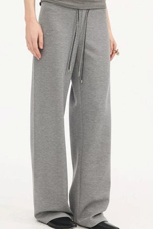 High-Waisted Slim Casual Pants