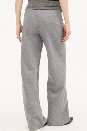 High-Waisted Slim Casual Pants