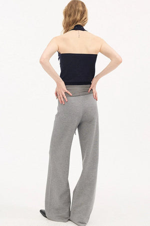 High-Waisted Slim Casual Pants