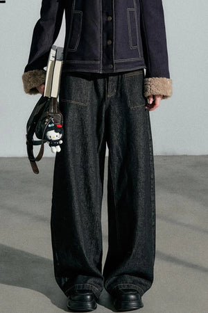 High-Waisted Slimming Denim Trousers