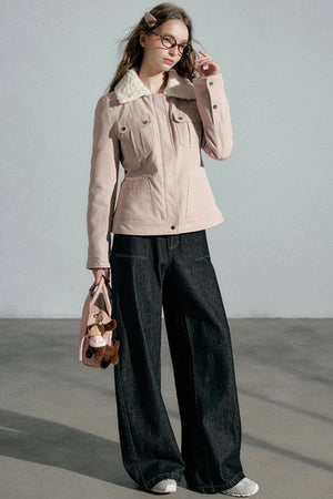 High-Waisted Slimming Denim Trousers