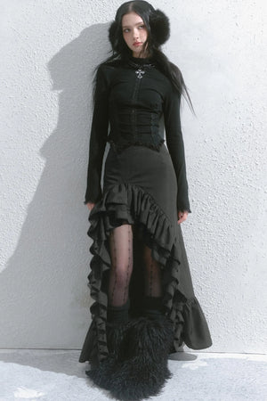 High-Waisted Slimming Long Skirt