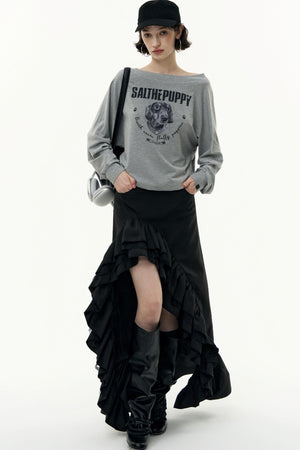 High-Waisted Slimming Long Skirt
