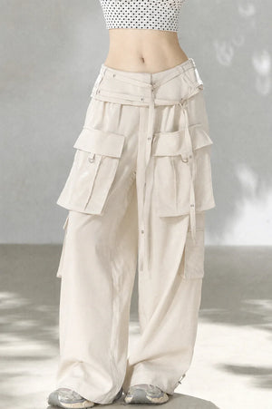 High-Waisted Straight-Leg Workwear Wide-Leg Pants and Top Set