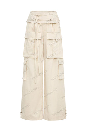High-Waisted Straight-Leg Workwear Wide-Leg Pants and Top Set