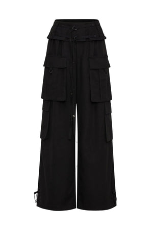 High-Waisted Straight-Leg Workwear Wide-Leg Pants and Top Set