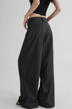 High-Waisted Striped Wide-Leg Pants
