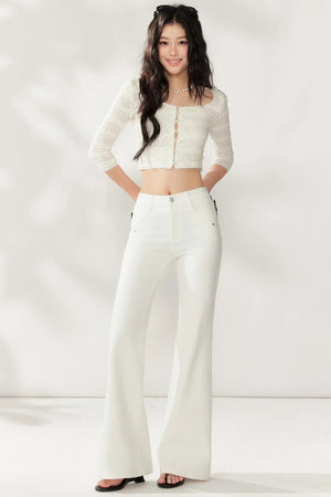 High-Waisted White Supermodel Pants