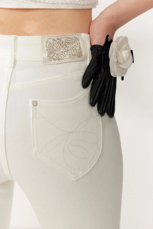 High-Waisted White Supermodel Pants