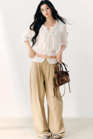 High-Waisted Wide-Leg Pants