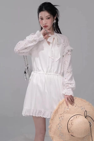 Holiday Lily-Of-The-Valley Embroidered Dress