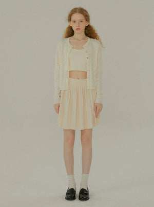 Hollow Knit Cardigan Set-Up