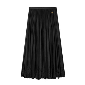 Hollow-Out Lace Suede Skirt