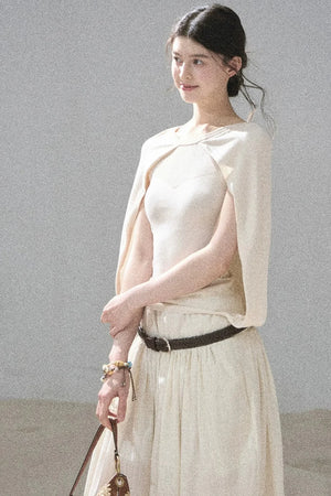 Hollow-Out Shawl Top