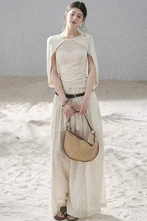 Hollow-Out Shawl Top