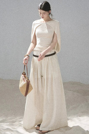 Hollow-Out Shawl Top