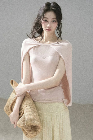 Hollow-Out Shawl Top