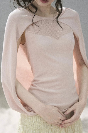 Hollow-Out Shawl Top
