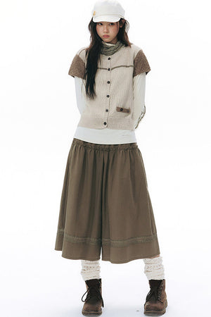 Hollow-out Short Sleeve Knit Cardigan