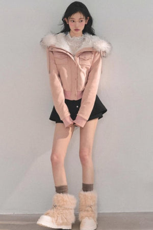 Hooded Faux Fur Winter Coat