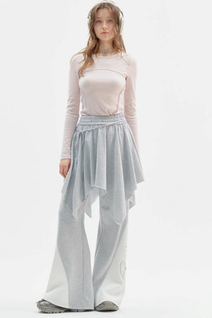 Hooded Gray Jacket and Skirt Set-Up