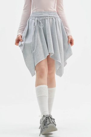 Hooded Gray Jacket and Skirt Set-Up