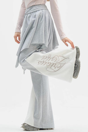 Hooded Gray Jacket and Skirt Set-Up