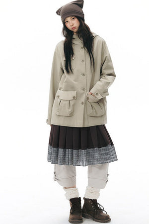 Hooded Patchwork Workwear Jacket