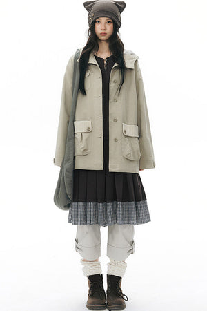 Hooded Patchwork Workwear Jacket