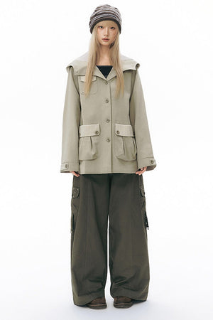 Hooded Patchwork Workwear Jacket