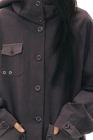 Hooded Patchwork Workwear Jacket
