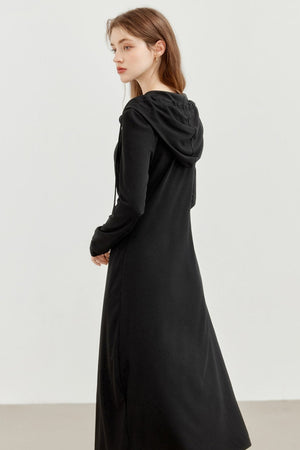 Hooded Slim Cardigan Dress