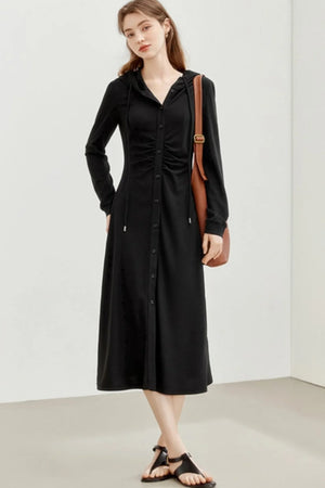 Hooded Slim Cardigan Dress