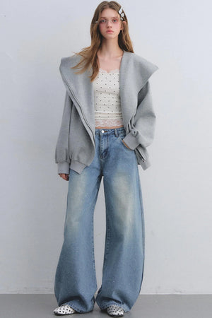 Hooded Zip-Up Jacket Set-Up