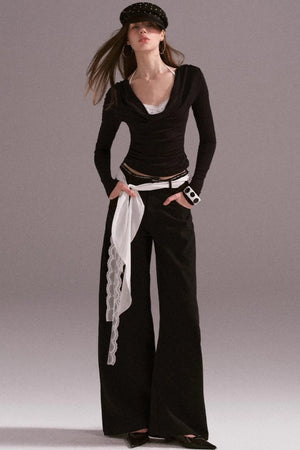 Hot Girl Contrast Knit Cardigan Suit Set-Up