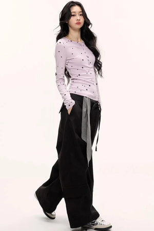 Hot Girl Lace-Up Cargo Pants