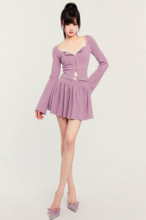 Hyacinth Two-Piece Puff Skirt Set-Up