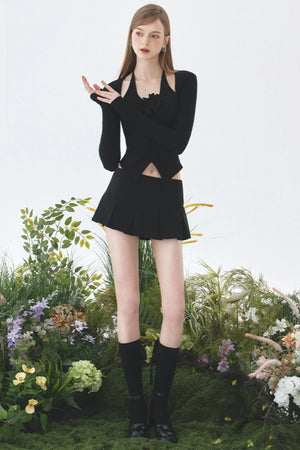 I-Line Low Waist Short Skirt
