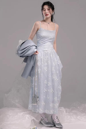 Ice Lake Blue Knitted Dress