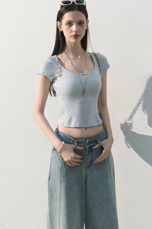 Ice Mint Jacquard Lace Top